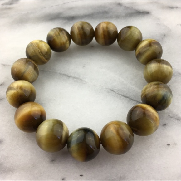 Genuine Tigers Eye Stretch Bracelet - Picture 4 of 8